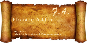 Fleissig Attila névjegykártya